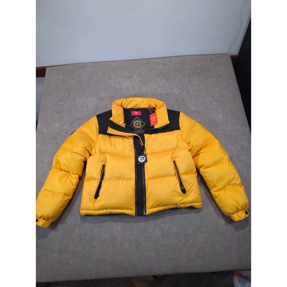 NWT Superdry Sportstyle Code Down Puffer Jacket Explorer Yellow W5010742A 10 L